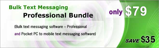 (Bulk text messaging software – Professional and Pocket PC to mobile text messaging software)