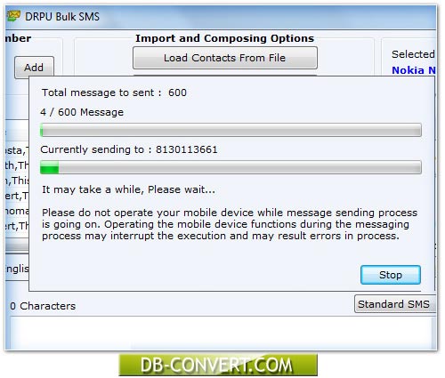 Bulk text messaging software for GSM mobile phones Screenshot