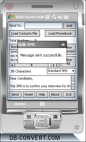Pocket PC to Mobile bulk text messaging software