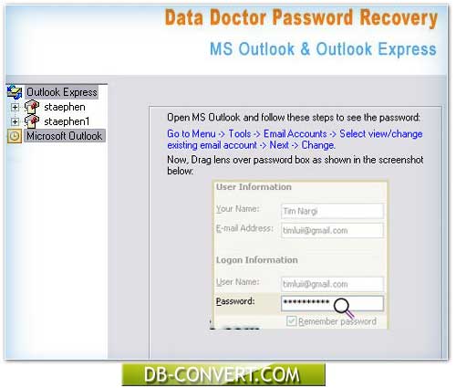 Screenshot of Outlook PST File Password Recovery