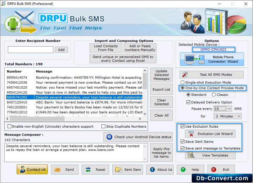 One by One Contact Process Mode