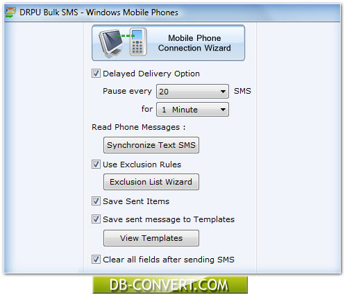Bulk text messaging software for Windows based mobile phones