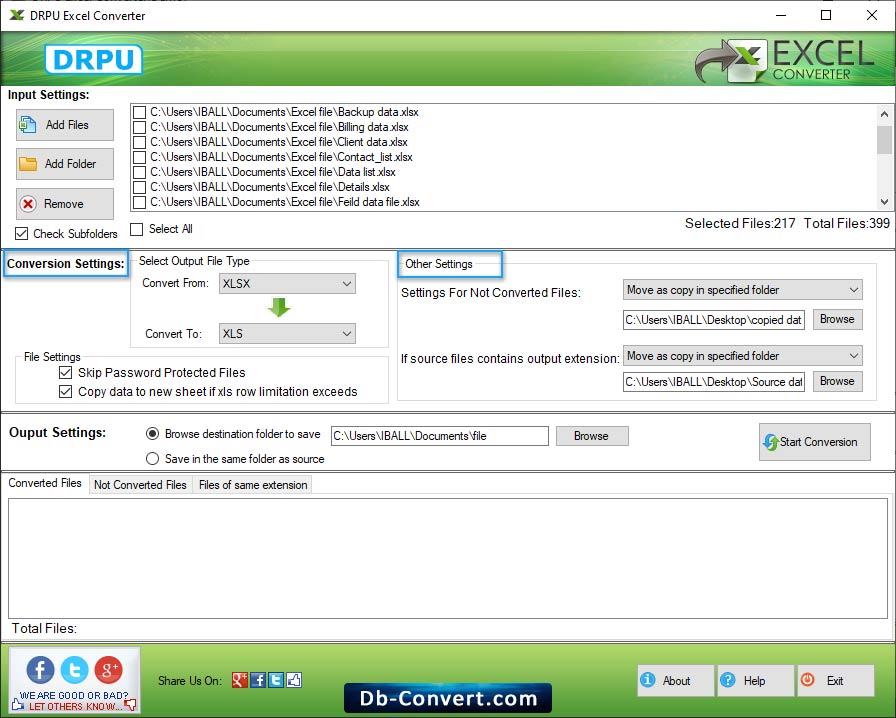 Select Conversion Setting