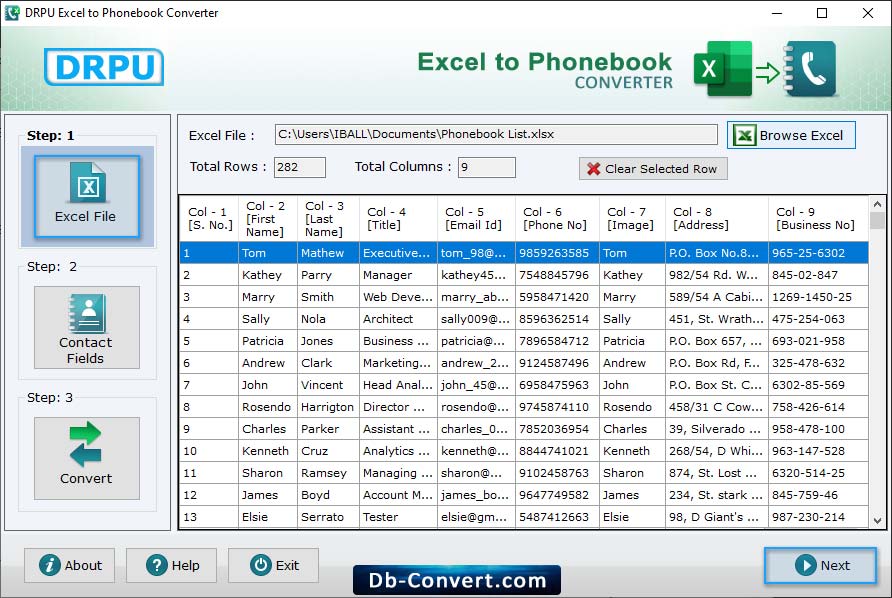 Browse Excel File