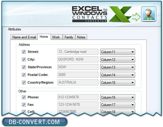 Excel to Windows Contacts converter software