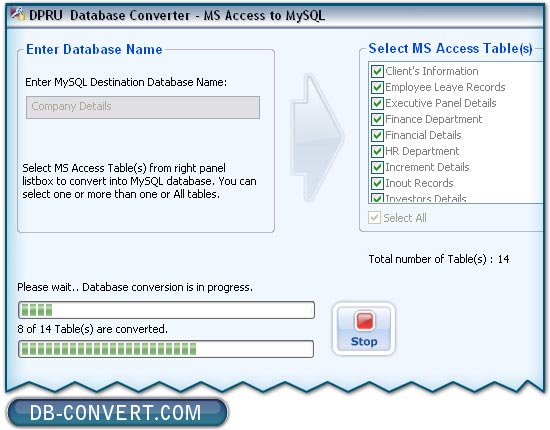 MS Access to MySQL Database converter software