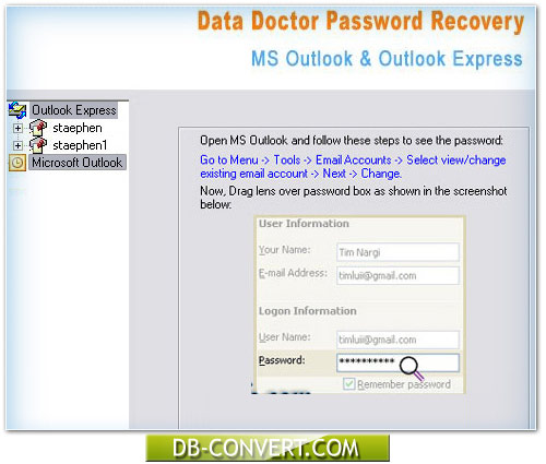 Outlook Express Password Recovery Software