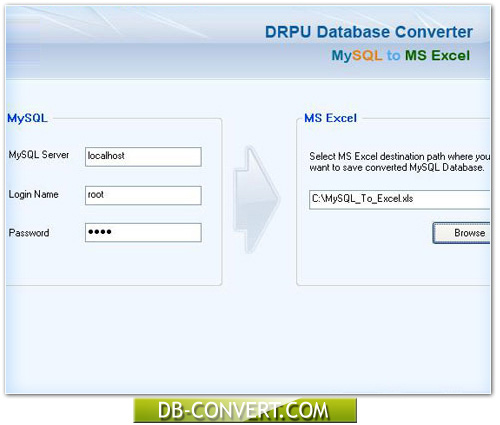 MySQL to MS Excel Database Converter