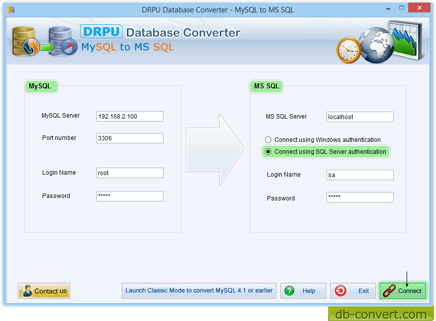 MySQL to MSSQL Database Converter