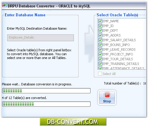 Oracle to MySQL Database Converter