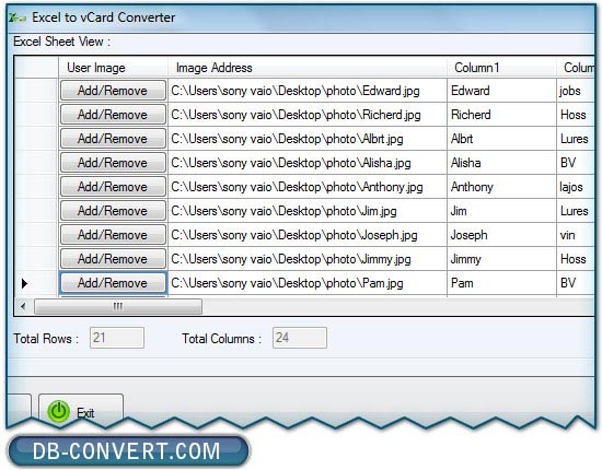 Excel to vCard Converter software